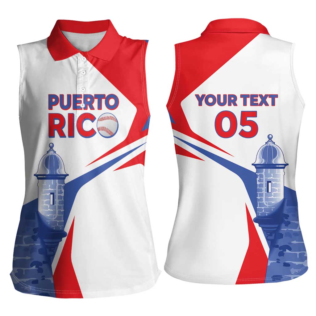 Puerto Rico Baseball Custom Women Sleeveless Polo Shirt El Morro Sporty Style