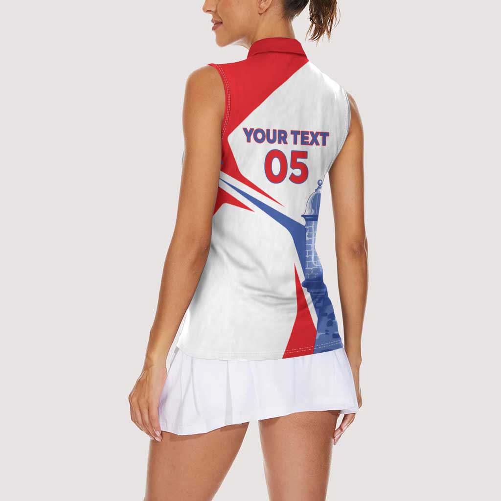 Puerto Rico Baseball Custom Women Sleeveless Polo Shirt El Morro Sporty Style