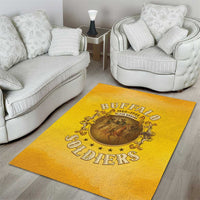 Honor Buffalo Soldiers Area Rug African American Cavalry Yellow Version - Wonder Print Shop