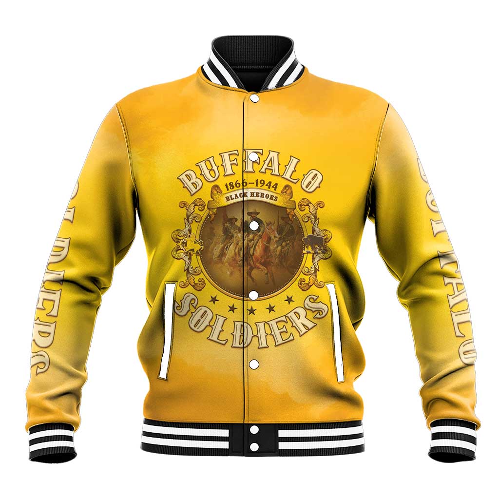 Honor Buffalo Soldiers Baseball Jacket African American Cavalry Yellow Version - Wonder Print Shop
