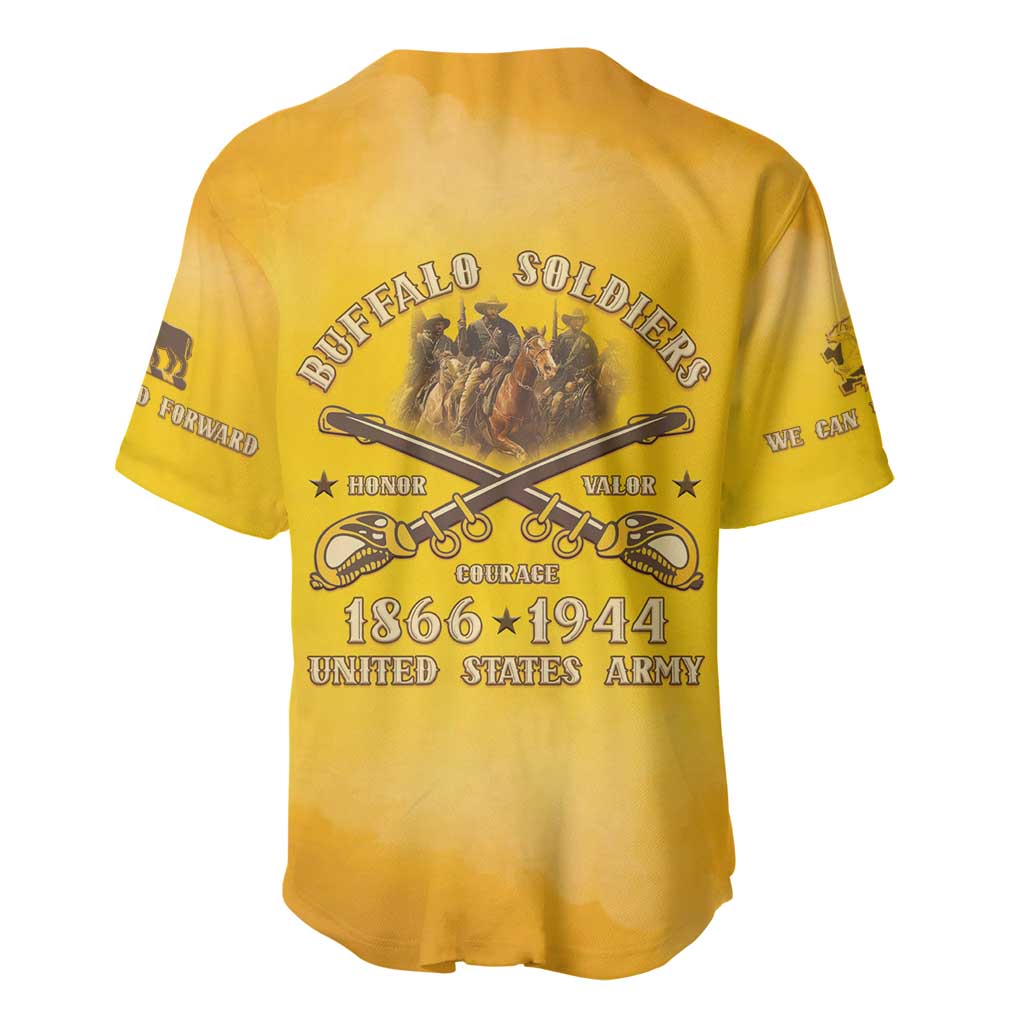 Honor Buffalo Soldiers Baseball Jersey African American Cavalry Yellow Version - Wonder Print Shop