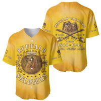 Honor Buffalo Soldiers Baseball Jersey African American Cavalry Yellow Version - Wonder Print Shop