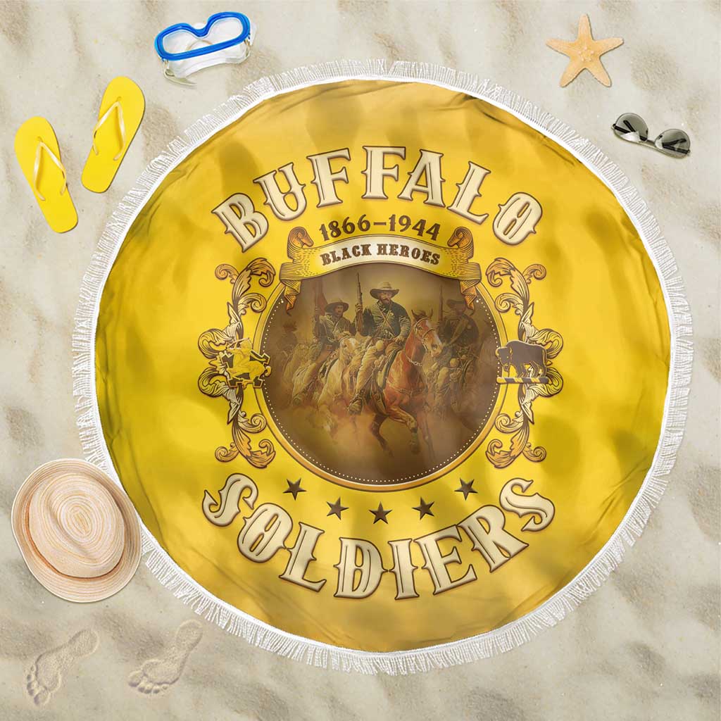 Honor Buffalo Soldiers Beach Blanket African American Cavalry Yellow Version - Wonder Print Shop