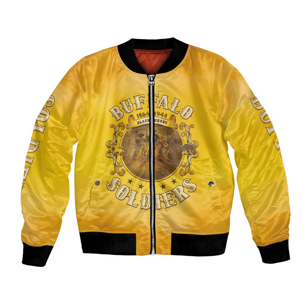 Honor Buffalo Soldiers Bomber Jacket African American Cavalry Yellow Version - Wonder Print Shop