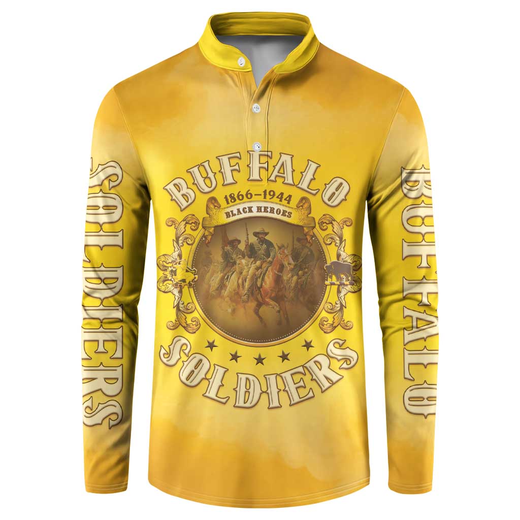 Honor Buffalo Soldiers Button Sweatshirt African American Cavalry Yellow Version - Wonder Print Shop
