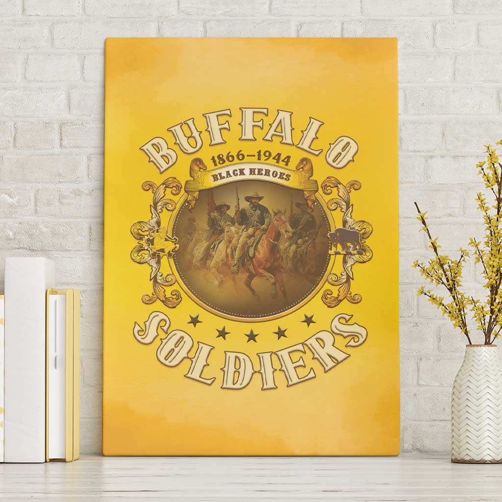 Honor Buffalo Soldiers Canvas Wall Art African American Cavalry Yellow Version - Wonder Print Shop