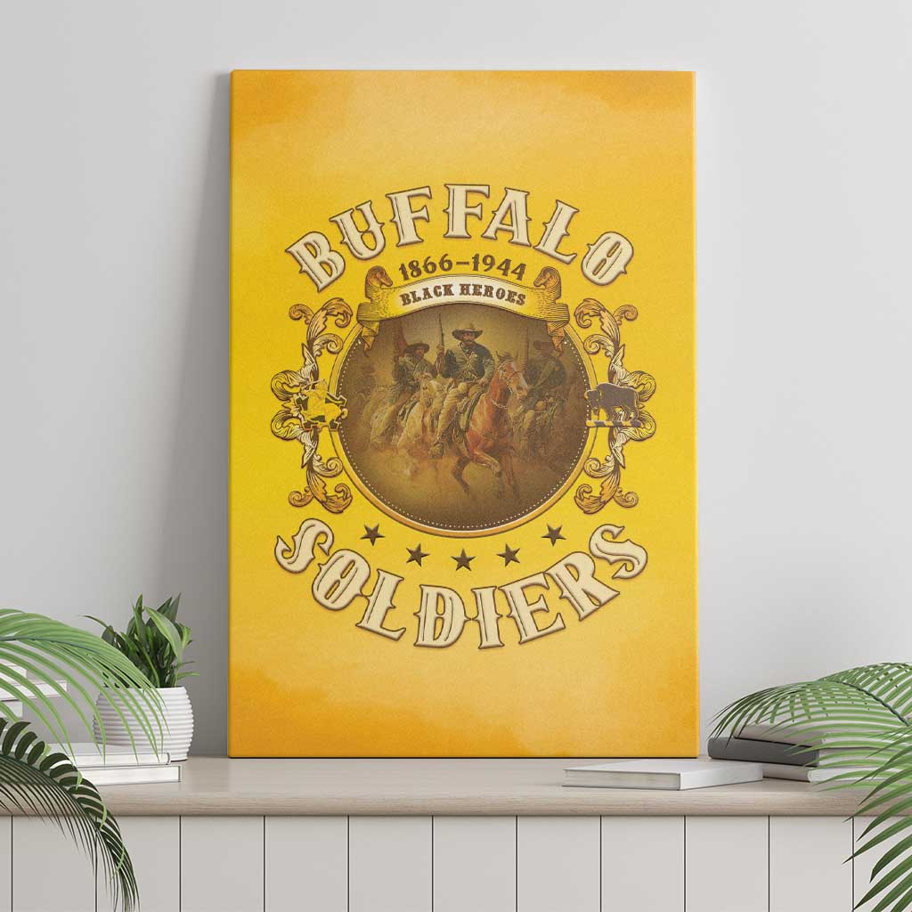 Honor Buffalo Soldiers Canvas Wall Art African American Cavalry Yellow Version - Wonder Print Shop
