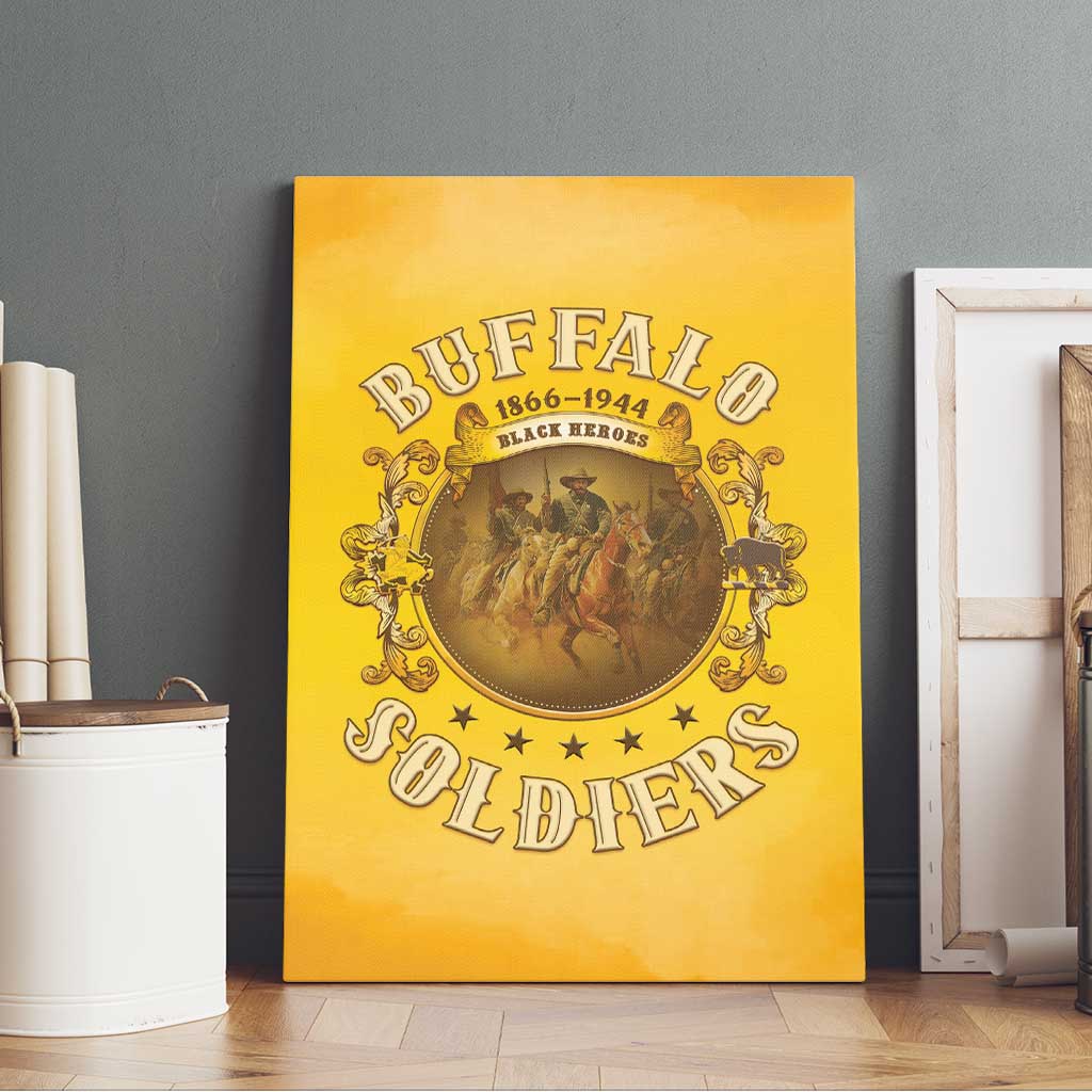 Honor Buffalo Soldiers Canvas Wall Art African American Cavalry Yellow Version - Wonder Print Shop