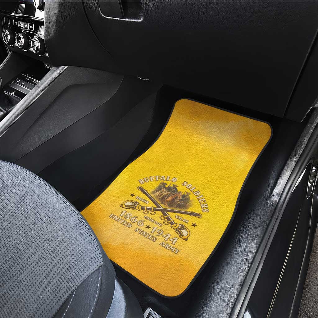 Honor Buffalo Soldiers Car Mats African American Cavalry Yellow Version - Wonder Print Shop