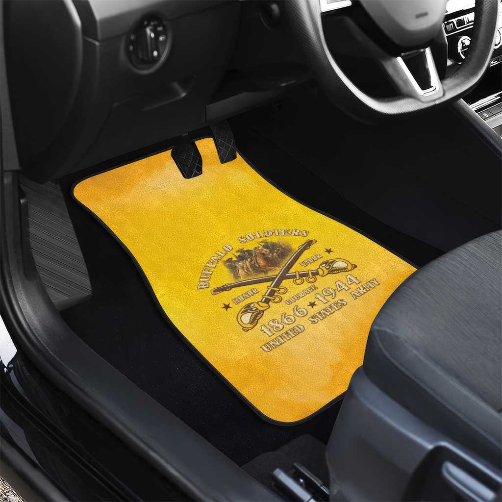 Honor Buffalo Soldiers Car Mats African American Cavalry Yellow Version - Wonder Print Shop