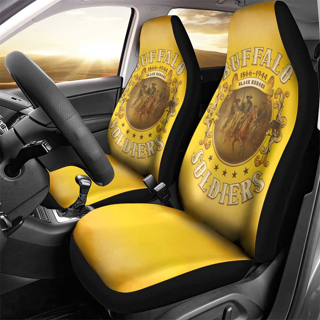 Honor Buffalo Soldiers Car Seat Cover African American Cavalry Yellow Version - Wonder Print Shop