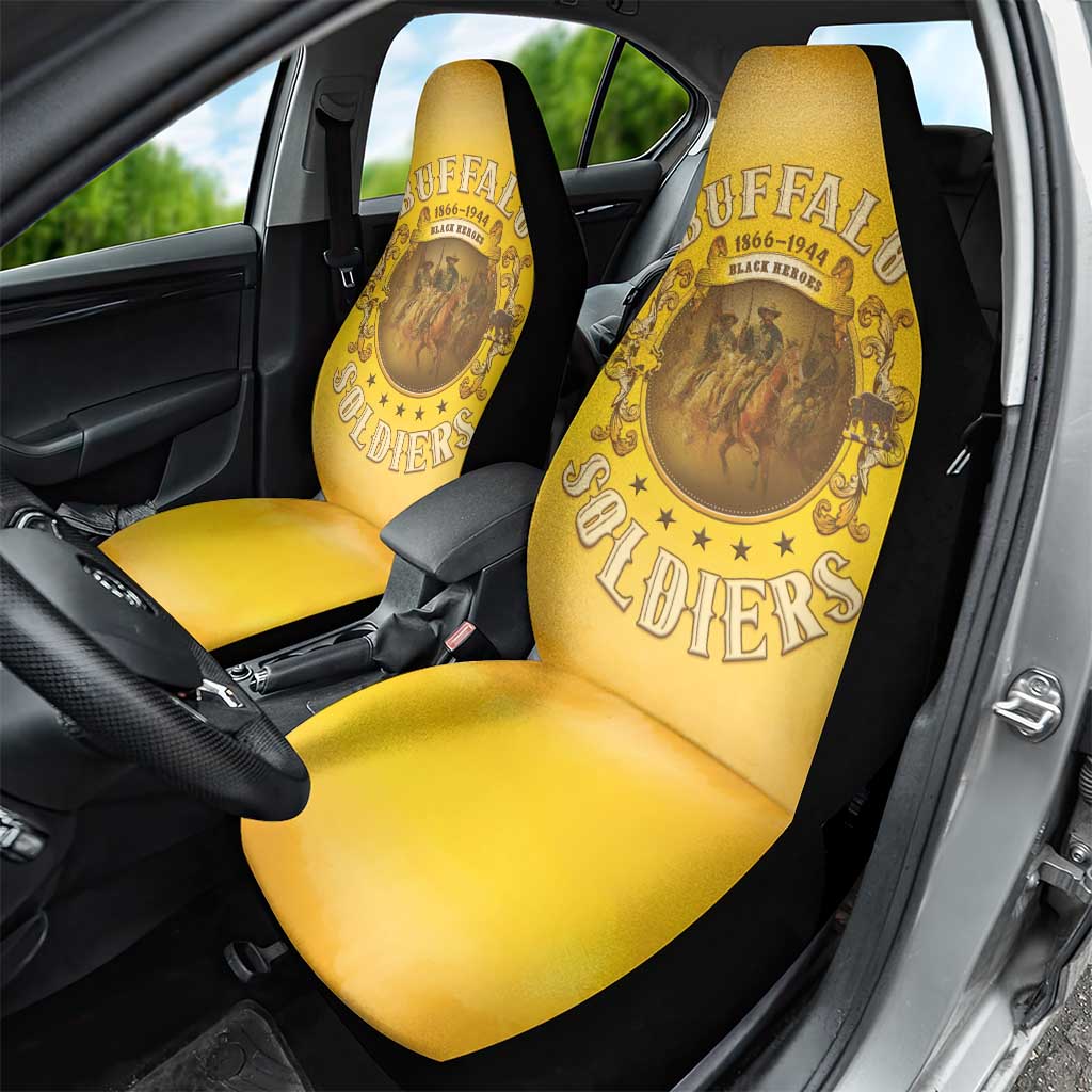 Honor Buffalo Soldiers Car Seat Cover African American Cavalry Yellow Version - Wonder Print Shop