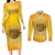 Honor Buffalo Soldiers Couples Matching Long Sleeve Bodycon Dress and Long Sleeve Button Shirt African American Cavalry Yellow Version - Wonder Print Shop