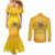 Honor Buffalo Soldiers Couples Matching Mermaid Dress and Long Sleeve Button Shirt African American Cavalry Yellow Version - Wonder Print Shop