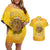 Honor Buffalo Soldiers Couples Matching Off Shoulder Short Dress and Hawaiian Shirt African American Cavalry Yellow Version - Wonder Print Shop