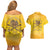 Honor Buffalo Soldiers Couples Matching Off Shoulder Short Dress and Hawaiian Shirt African American Cavalry Yellow Version - Wonder Print Shop