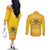 Honor Buffalo Soldiers Couples Matching Off The Shoulder Long Sleeve Dress and Long Sleeve Button Shirt African American Cavalry Yellow Version - Wonder Print Shop