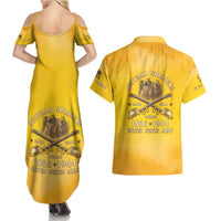 Honor Buffalo Soldiers Couples Matching Summer Maxi Dress and Hawaiian Shirt African American Cavalry Yellow Version - Wonder Print Shop