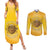 Honor Buffalo Soldiers Couples Matching Summer Maxi Dress and Long Sleeve Button Shirt African American Cavalry Yellow Version - Wonder Print Shop