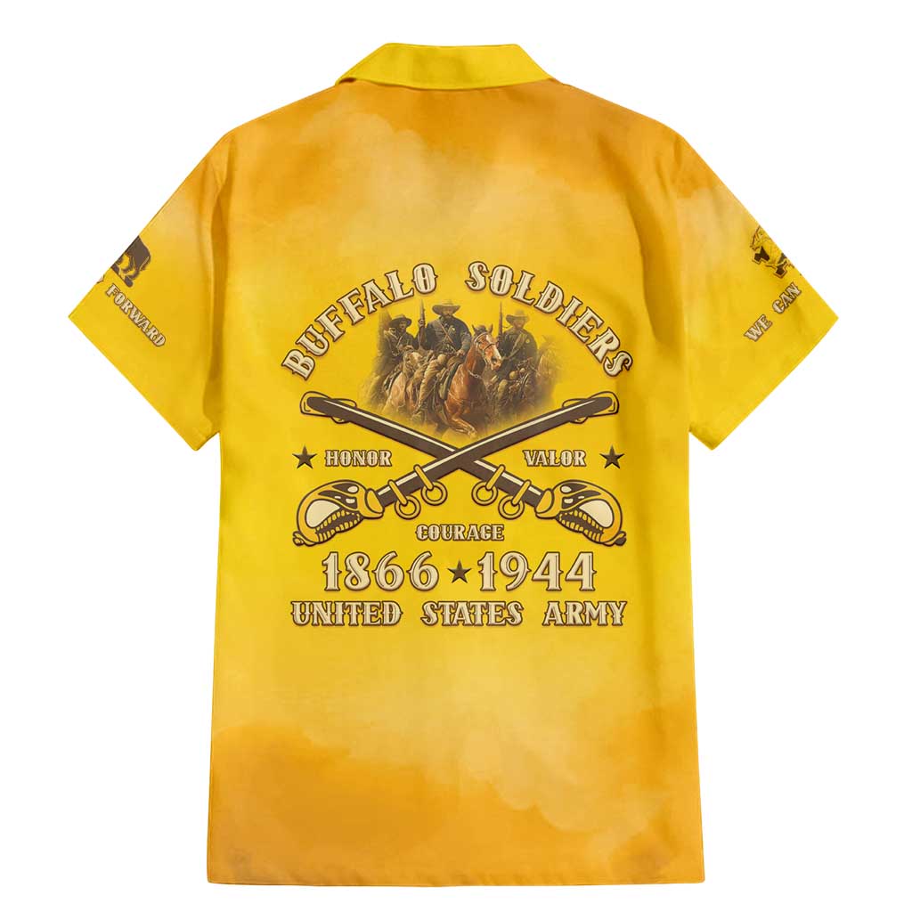 Honor Buffalo Soldiers Family Matching Mermaid Dress and Hawaiian Shirt African American Cavalry Yellow Version - Wonder Print Shop