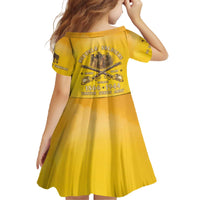 Honor Buffalo Soldiers Family Matching Off The Shoulder Long Sleeve Dress and Hawaiian Shirt African American Cavalry Yellow Version - Wonder Print Shop