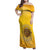 Honor Buffalo Soldiers Family Matching Off Shoulder Maxi Dress and Hawaiian Shirt African American Cavalry Yellow Version - Wonder Print Shop