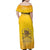 Honor Buffalo Soldiers Family Matching Off Shoulder Maxi Dress and Hawaiian Shirt African American Cavalry Yellow Version - Wonder Print Shop