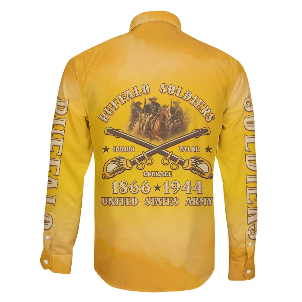 Honor Buffalo Soldiers Family Matching Puletasi and Hawaiian Shirt African American Cavalry Yellow Version - Wonder Print Shop