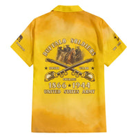 Honor Buffalo Soldiers Family Matching Short Sleeve Bodycon Dress and Hawaiian Shirt African American Cavalry Yellow Version - Wonder Print Shop