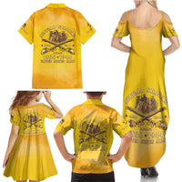 Honor Buffalo Soldiers Family Matching Summer Maxi Dress and Hawaiian Shirt African American Cavalry Yellow Version - Wonder Print Shop