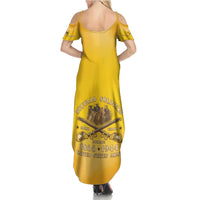 Honor Buffalo Soldiers Family Matching Summer Maxi Dress and Hawaiian Shirt African American Cavalry Yellow Version - Wonder Print Shop