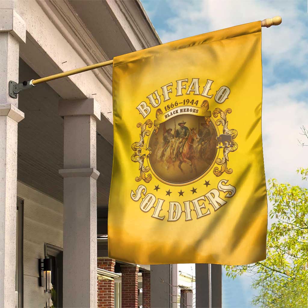 Honor Buffalo Soldiers Garden Flag African American Cavalry Yellow Version - Wonder Print Shop