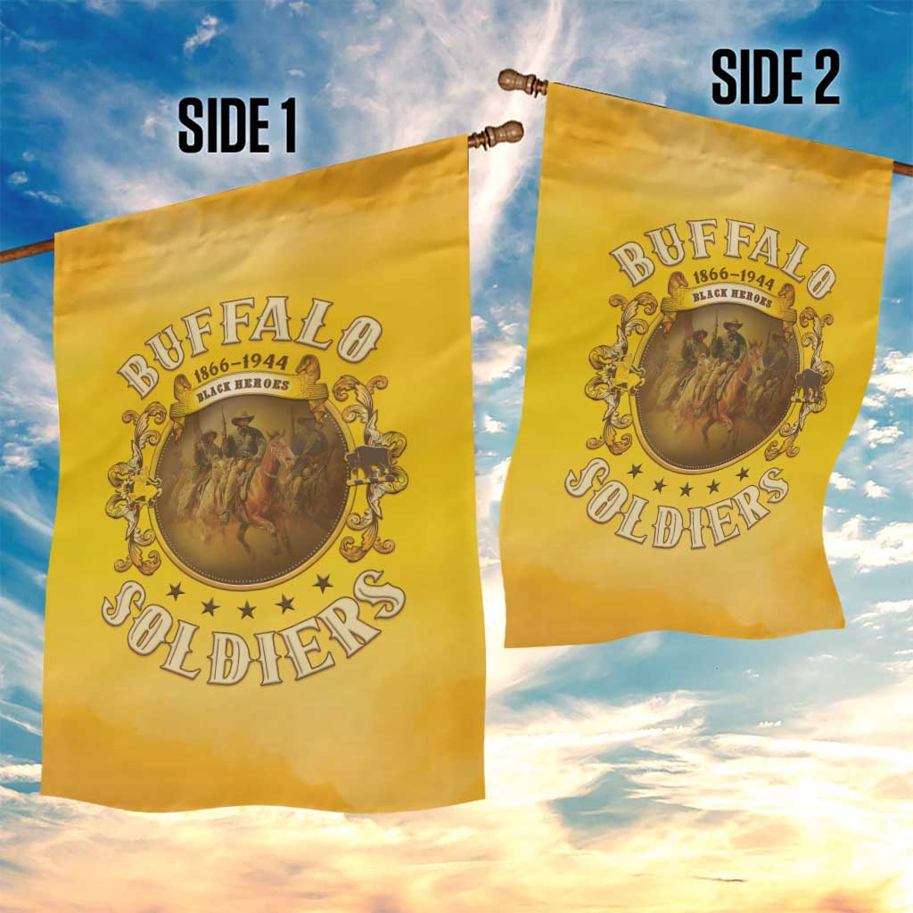 Honor Buffalo Soldiers Garden Flag African American Cavalry Yellow Version - Wonder Print Shop