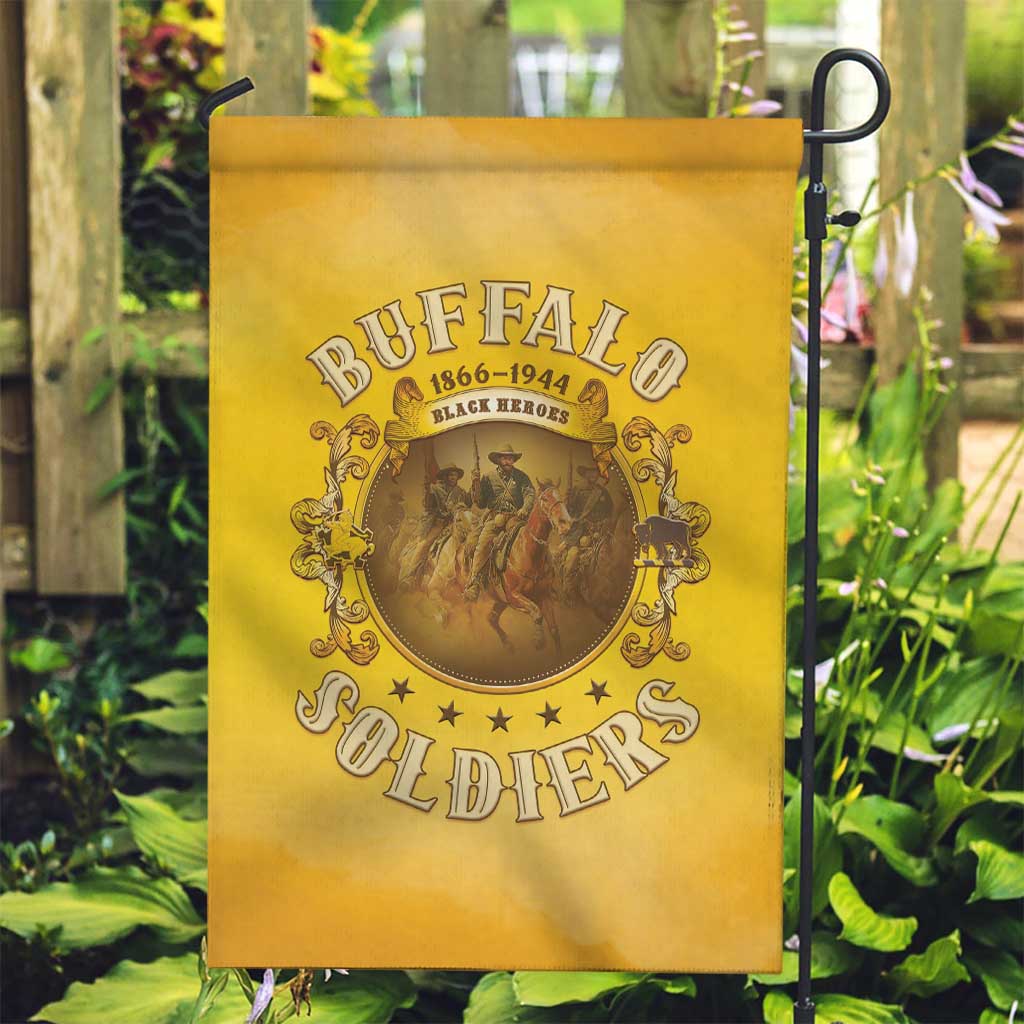 Honor Buffalo Soldiers Garden Flag African American Cavalry Yellow Version - Wonder Print Shop