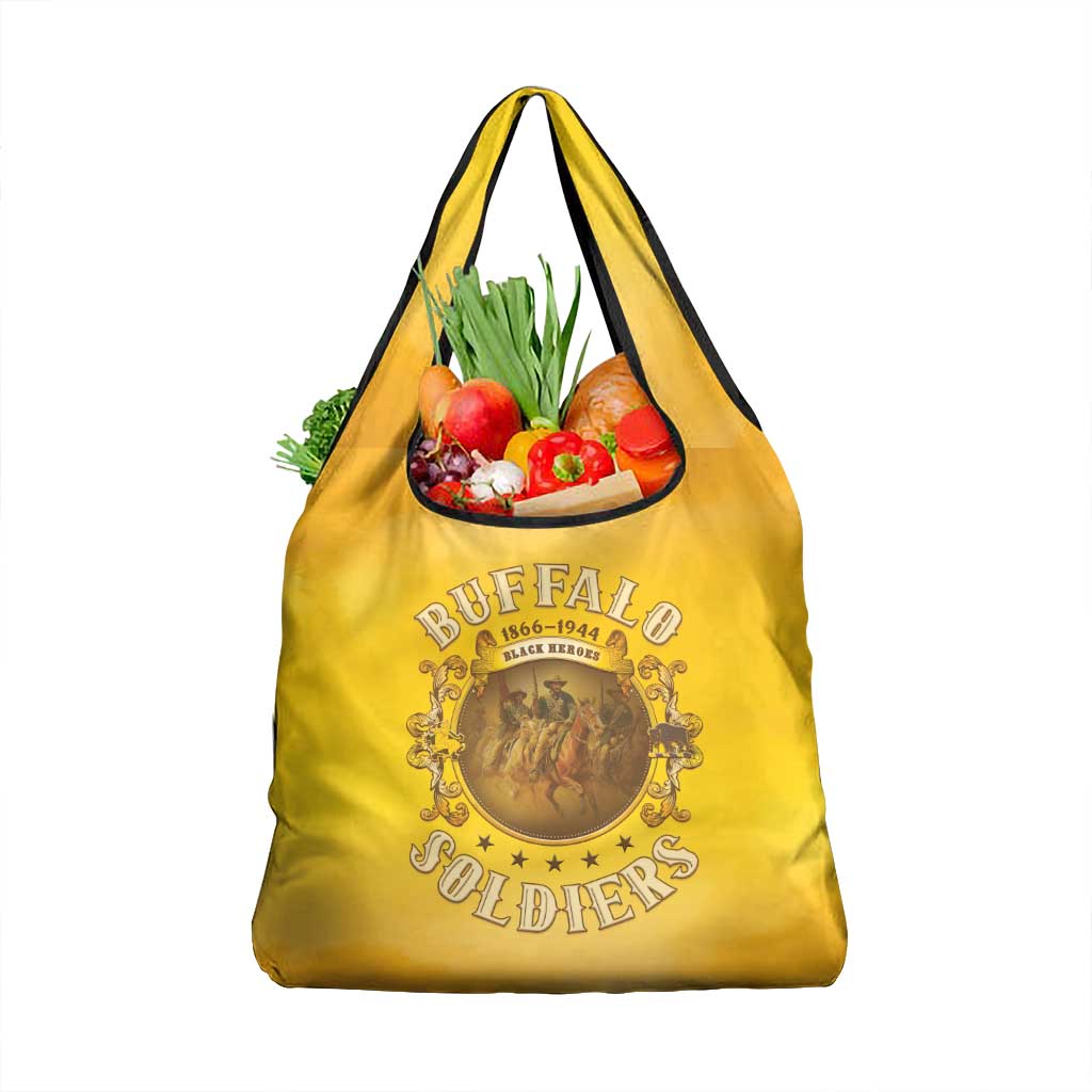 Honor Buffalo Soldiers Grocery Bag African American Cavalry Yellow Version - Wonder Print Shop