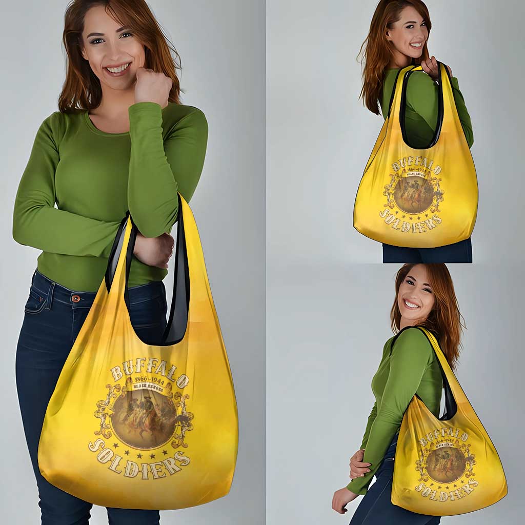 Honor Buffalo Soldiers Grocery Bag African American Cavalry Yellow Version - Wonder Print Shop
