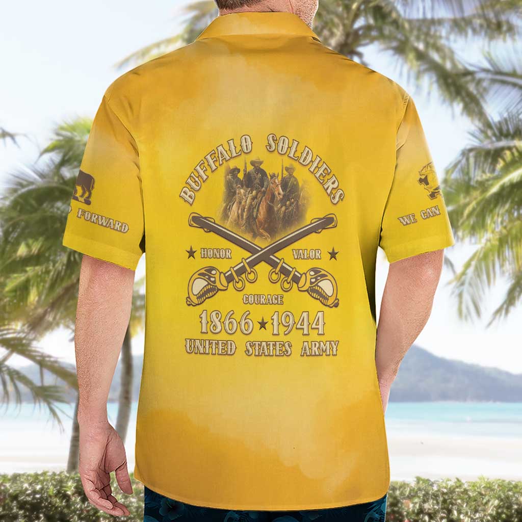 Honor Buffalo Soldiers Hawaiian Shirt African American Cavalry Yellow Version - Wonder Print Shop
