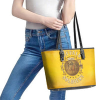 Honor Buffalo Soldiers Leather Tote Bag African American Cavalry Yellow Version - Wonder Print Shop