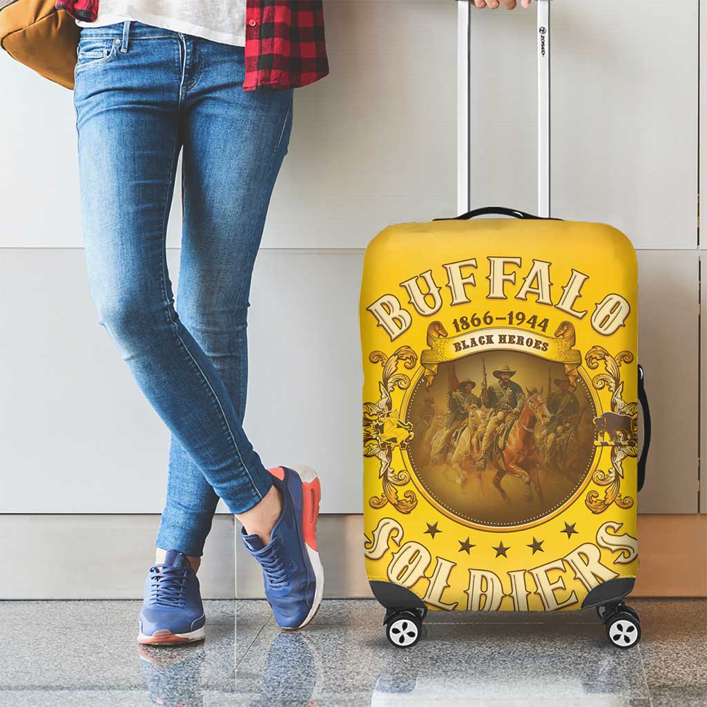 Honor Buffalo Soldiers Luggage Cover African American Cavalry Yellow Version - Wonder Print Shop