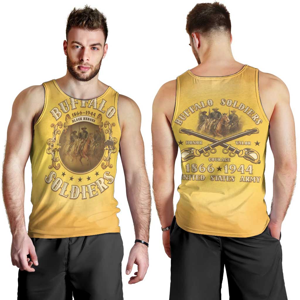 Honor Buffalo Soldiers Men Tank Top African American Cavalry Yellow Version - Wonder Print Shop