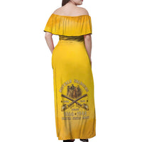 Honor Buffalo Soldiers Off Shoulder Maxi Dress African American Cavalry Yellow Version - Wonder Print Shop