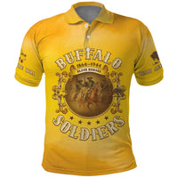 Honor Buffalo Soldiers Polo Shirt African American Cavalry Yellow Version - Wonder Print Shop