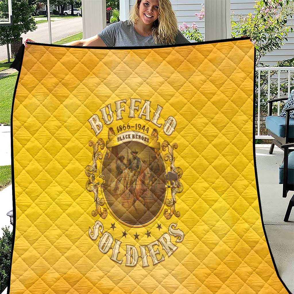 Honor Buffalo Soldiers Quilt African American Cavalry Yellow Version - Wonder Print Shop