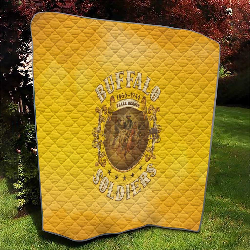 Honor Buffalo Soldiers Quilt African American Cavalry Yellow Version - Wonder Print Shop