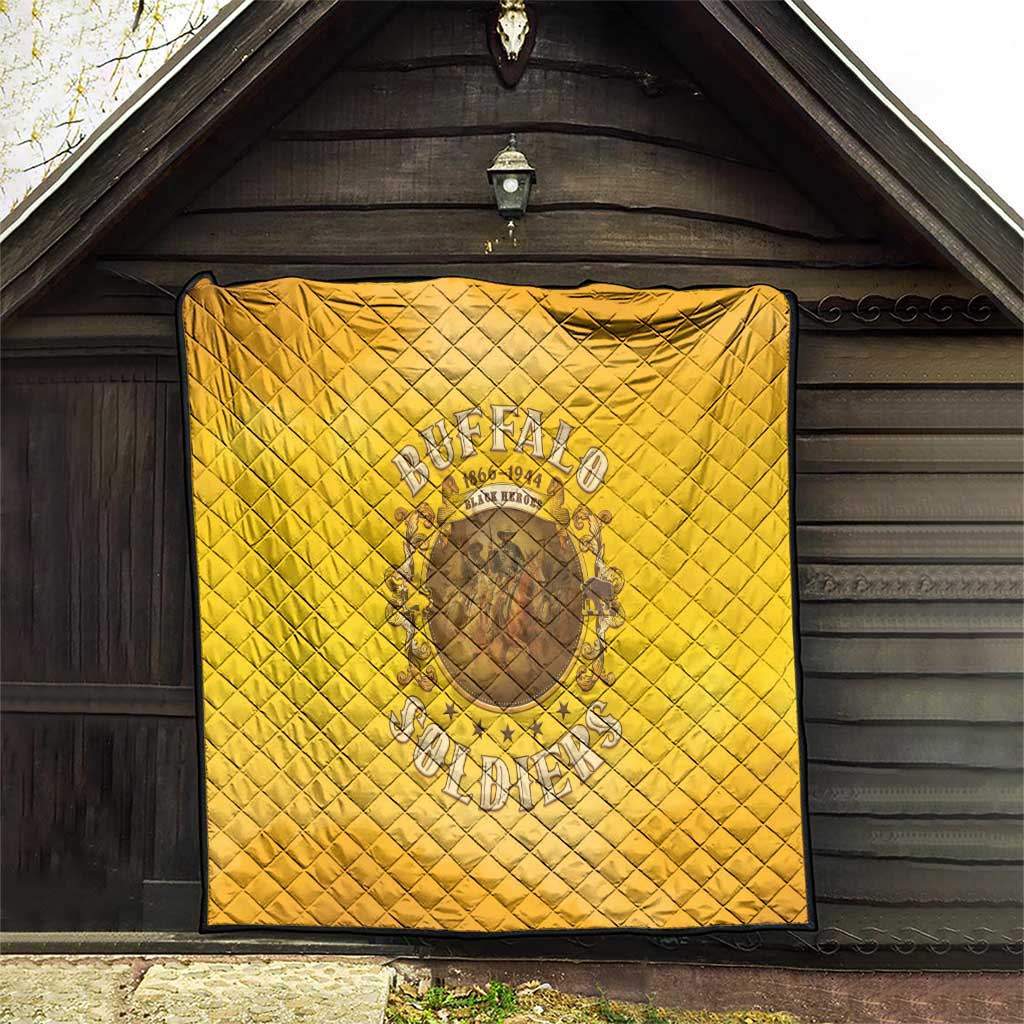Honor Buffalo Soldiers Quilt African American Cavalry Yellow Version - Wonder Print Shop