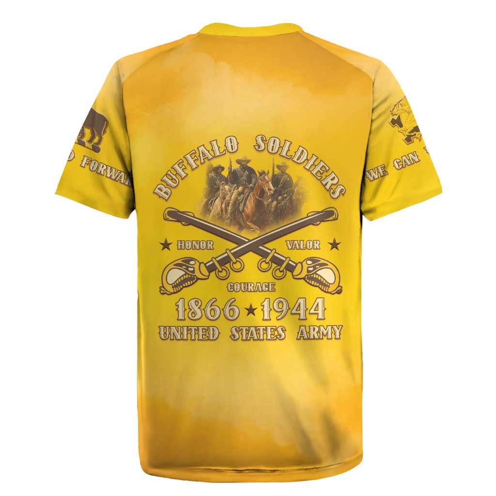 Honor Buffalo Soldiers Rugby Jersey African American Cavalry Yellow Version - Wonder Print Shop