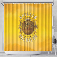 Honor Buffalo Soldiers Shower Curtain African American Cavalry Yellow Version - Wonder Print Shop