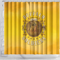 Honor Buffalo Soldiers Shower Curtain African American Cavalry Yellow Version - Wonder Print Shop