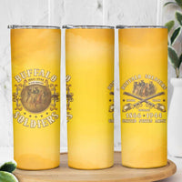 Honor Buffalo Soldiers Skinny Tumbler African American Cavalry Yellow Version - Wonder Print Shop