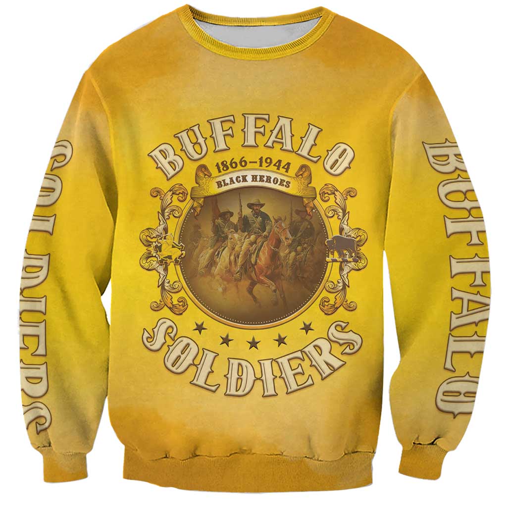 Honor Buffalo Soldiers Sweatshirt African American Cavalry Yellow Version - Wonder Print Shop